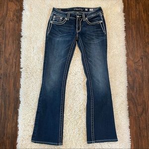 Miss Me Jeans Loose Saddle Stitch Border Boot Cut JS5014B58 Women’s 29